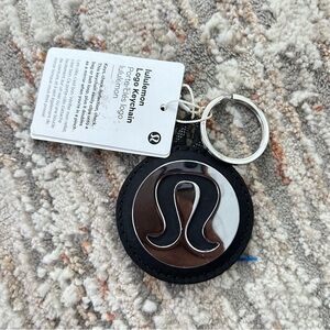 Lululemon Black and White Logo Keychain